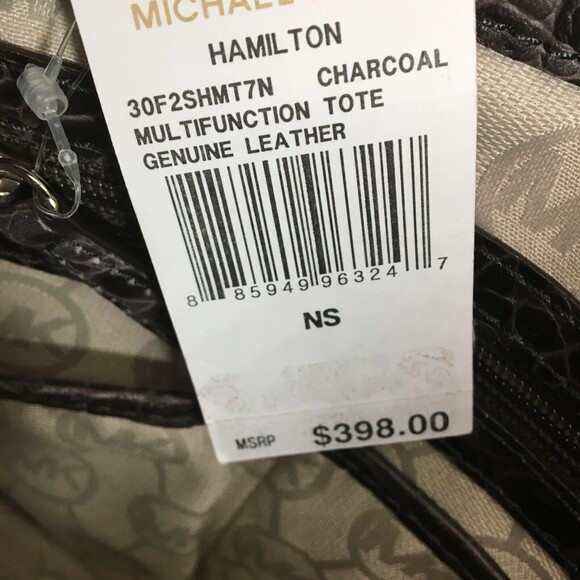 Michael Kors Hamilton Multifunction Tote Large Charcoal Croc Leather MRP $398 - Picture 12 of 16